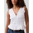 V-SL SMOCKED TIE TOP FRESH WHITE