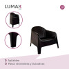 Set de 2 Silla Plastico Skarpo Jardin Liso Negro