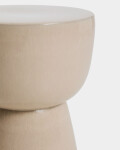 Mesa auxiliar exterior Mesquida de cerámica con acabado terracota glaseado Ø 35 cm con acabado crudo glaseado Ø 36 cm