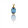 Dije Solitario-Oro bajo-Piedra Topacio azul-CP8691 conpiedra