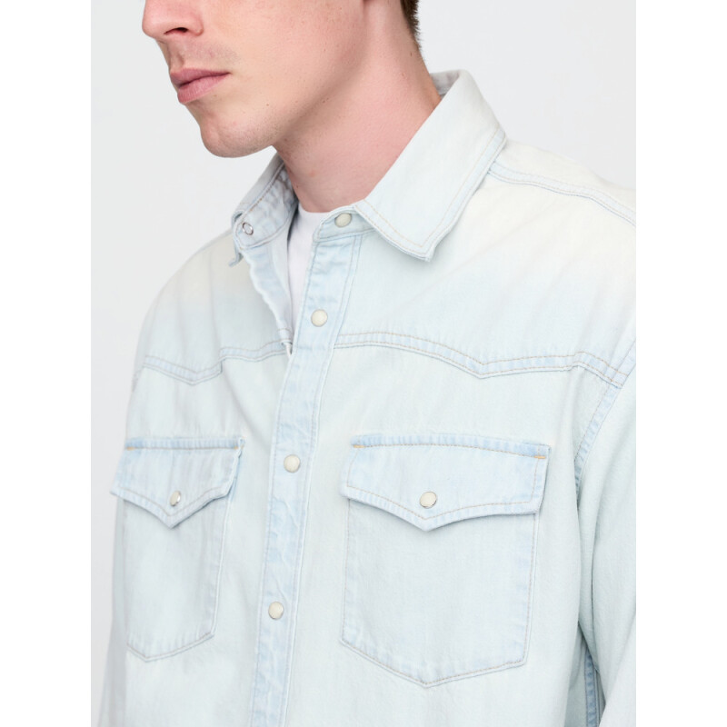 DENIM WESTERN BIG SHIRT - LIGHT WASH LIGHT WASH