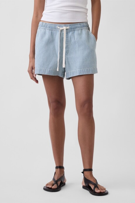 Short Jogger Rayado Mujer Blue Railroad Stripe