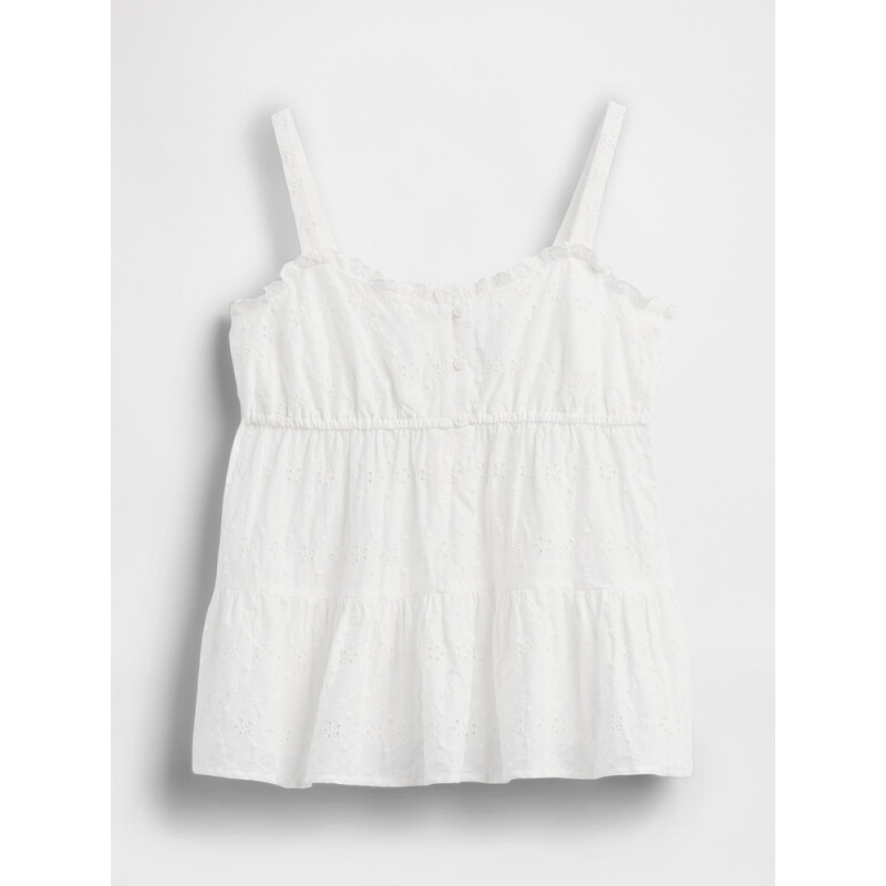 TIERED EYELET TANK NEW OFF WHITE