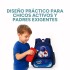 Mochila Escolar Infantil Celeste De Astronauta 3D Niño Azul