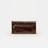 Billetera Darla en cuero grabado big croco Marron