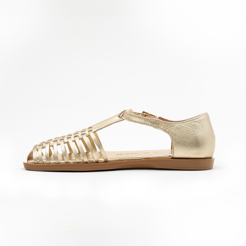 Sandalia COURO METALIZADO ROMA CHAMPANHE GRIMOLDI CHAMPANHE GRIMOLDI