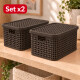 Set x2 Caja simil ratán 2,5 Lts CHOCOLATE