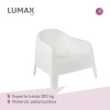 Set de 2 Silla Plastico Skarpo Jardin Liso Blanco