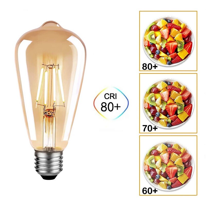 Lámpara LED Filamento Ámbar PERA ST64 8W E27 Dimerizable 2200K Lámpara Filamento Pera LED ST64 8W Dimerizable