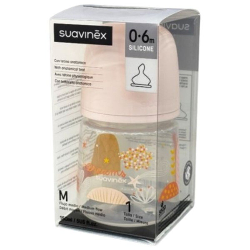 Biberón Suavinex 150 Ml. 0-6m Flujo Medio Anatómico Rosa Biberón Suavinex 150 Ml. 0-6m Flujo Medio Anatómico Rosa