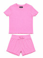 PIJAMA CONJUNTO SHORT Y REMERA ROSADO