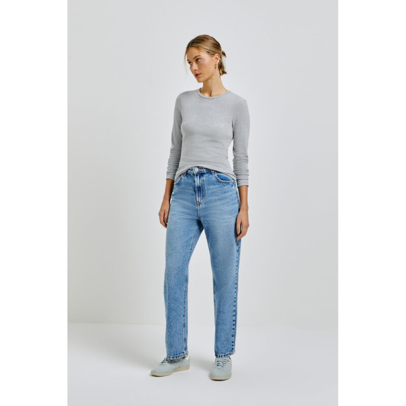 BLUSA ML FEM CINZA MESCLA