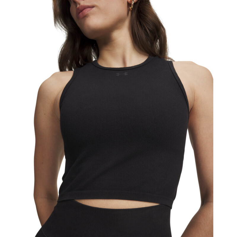 Seamless Cotton Hand Tank-BLK BLK