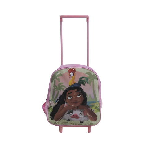 Mochila Infantil Moana con Carro 30 x 24 cm SALMON