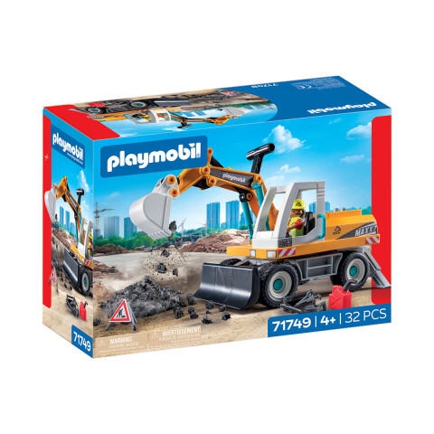 Obrero con Excavadora Grande Playmobil 32 Piezas U