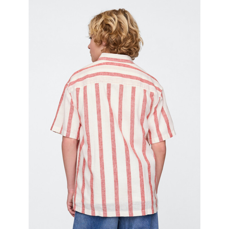SS LINEN RED STRIPES