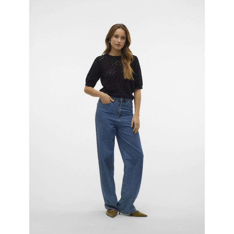 VMBERRY 2/4 O-NECK SHORT PULL. SE BLACK