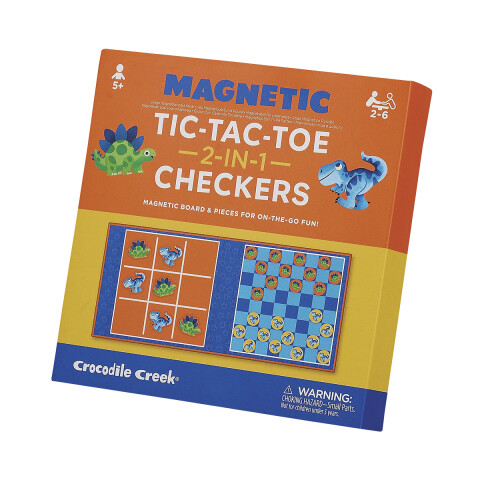 Juegos Magnéticos x2 Damas + Tatetí Crocodile Creek Dinosaurios