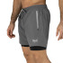 SHORT 2N1 MEN POLY/SPX EVERLAST 5" FORCE CH M6 CHARCOAL