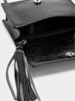 Bolso Bandolera Con Tachuelas Y Flecos negro
