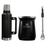 Set Stanley termo de 1.4 lt + mate + bombilla Negro