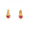 Caravanas Rubí Aro Oval de oro- Oro bajo - Rubí- CA8126 conpiedra