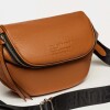 Bandolera Soft en cuero graneado Marron