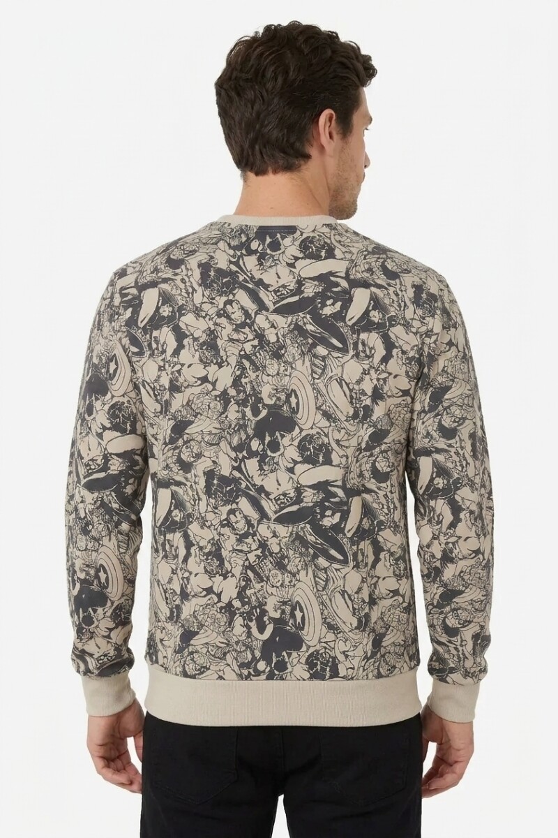 Buzo frisa m/l hombre MARVEL BLANCO Y NEGRO