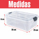 Caja organizadora 6 lts de plástico reforzada TRANSPARENTE