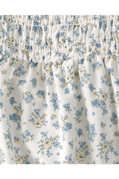 Body bombachudo de algodón orgánico, diseño floral Sin color