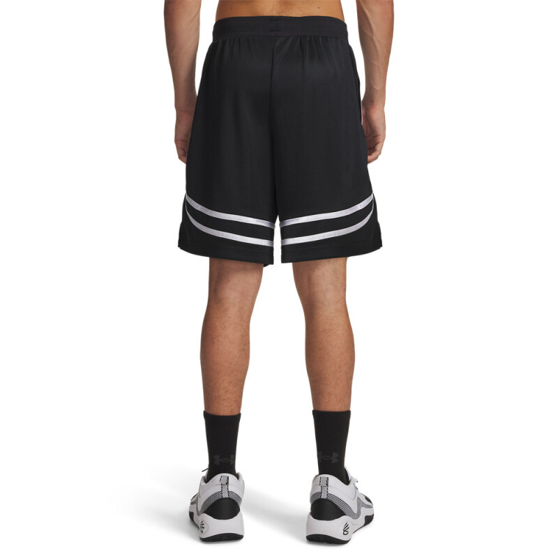 UA M Hoops Sig Short-WHT BLK-001