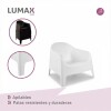 Set de 2 Silla Plastico Skarpo Jardin Liso Blanco