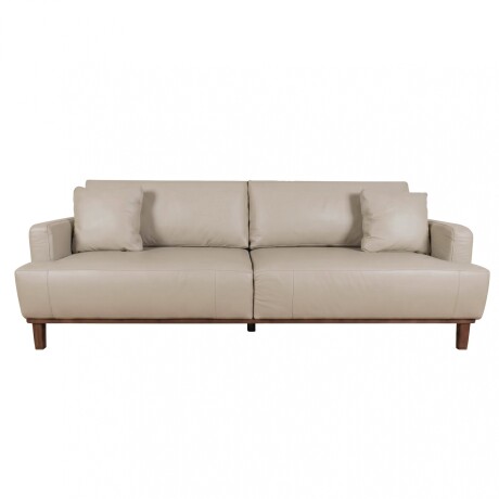 SOFÁ 3 CUERPOS CUERO-Y-MADERA GRIS ALLURE VISON