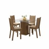Juego de comedor con mesa de vidrio y 4 sillas rústicas Juego de comedor con mesa de vidrio y 4 sillas rústicas