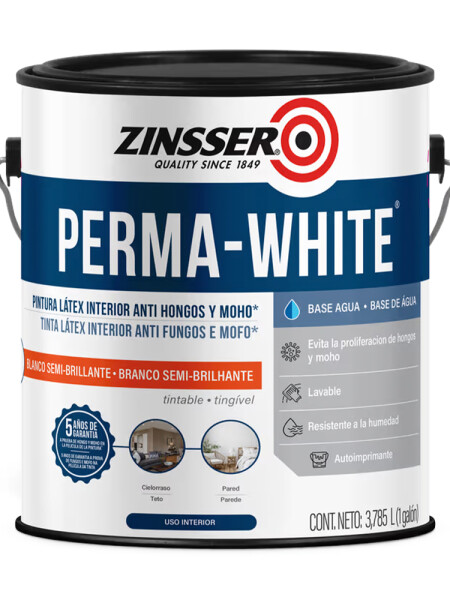 ZINSSER PERMA-WHITE EXTERIOR SATINADO BCO 3,78LTS N/A
