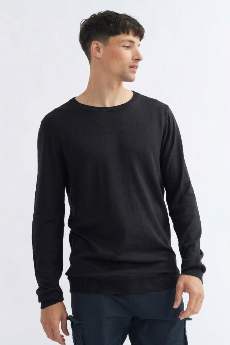 Sweater escote a la base NEGRO