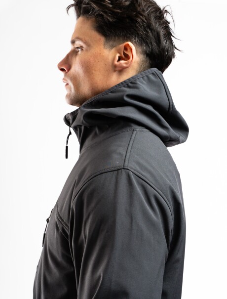 Campera Neopreno con Capucha Gris Oscuro