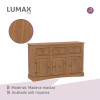 Aparador Lumax 3 Puertas 3 cajones Madera maciza Aparador Lumax 3 Puertas 3 cajones Madera maciza