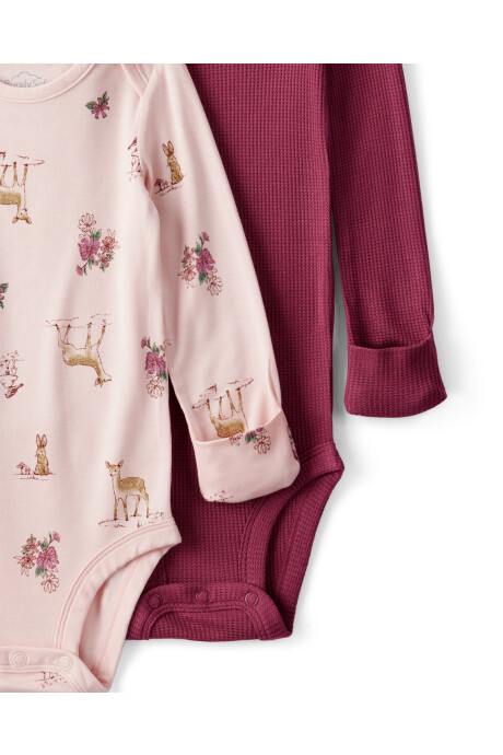 Pack dos bodies de viscosa, rosados, línea Purelysoft Sin color