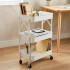 Carro Organizador 3 Estantes Con Ruedas Multiuso Plegable Color Variante Blanco