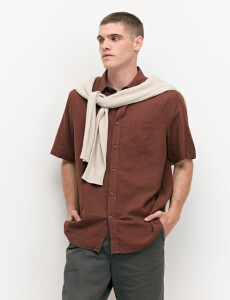 012265 CAMISA HARRINGTON LABEL Terracota