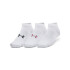 UA Essential Low Cut 3pk-BRN WHT-100