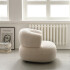 Sillón Puff ComboHome Kumo Redondo Corderito Diseño Premium Blanco 1