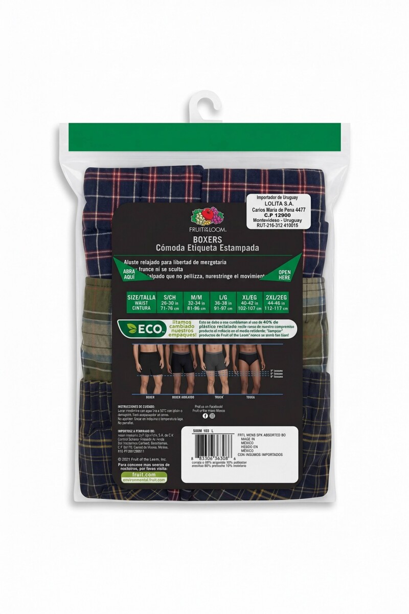 Pack x3 Boxer de tela para caballero MULTICOLOR