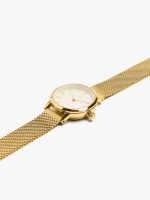 Reloj De Punto Metálico De Acero Inoxidable dorado