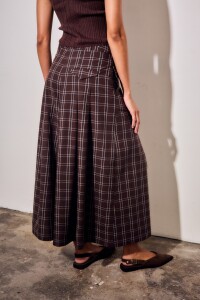 Pantalón Extra Wide Cuadros Marino