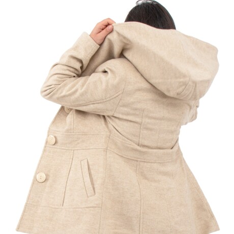 Abrigo Lana con Capucha Amanecer Beige