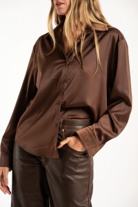 Camisa Saten Chocolate