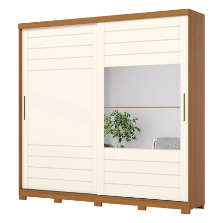 ROPERO CAYMAN 2 PUERTAS 6 CAJONES INTERNOS 1 ESPEJO GUARDARROPA CLOSET ARMARIO 100% MDF OFF WHITE