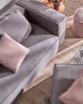Sofá Blok 3 plazas pana gris 240 cm